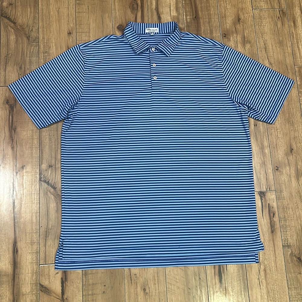Peter Millar Summer Comfort Polo Blue Stripe XXL